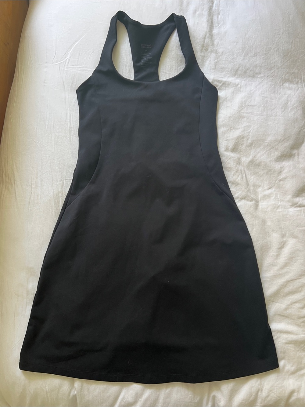 Girlfriend Collective Classic Black Tennis Racerback Dress XS NWOT
